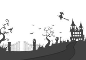 illustrazione della pagina di destinazione del fondo della festa di notte di halloween vettore