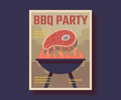 Retro Poster per barbecue vettore