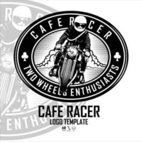 modello logo caferacer bianco e nero.eps vettore