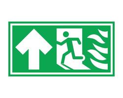 segnale di uscita antincendio di emergenza, illustrazione vettoriale della porta di uscita del segnale di avvertimento