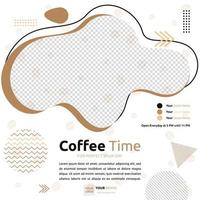 spazio fotografico per la promozione online del modello di post sui social media del caffè del caffè vettore