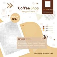 coffee shop cafe social media post template promozione spazio fotografico vettore