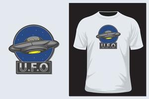 maglietta con illustrazione vettoriale ufo