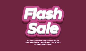 flash vendita sconto promozione testo 3d viola design vettore