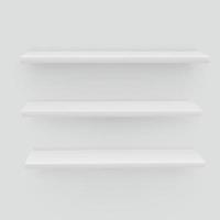 scaffali bianchi su sfondo bianco. rack realistici e voluminosi w