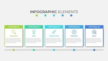 modello di presentazione aziendale infografica con 5 opzioni vettore