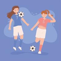 giovani donne calcio vettore