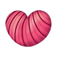 cuore rosa su sfondo bianco. design di san valentino. illustrazione vettoriale