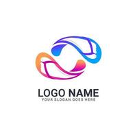 logo campur 4 ciabattine logo design agenzia di viaggi. design del logo moderno modificabile vettore