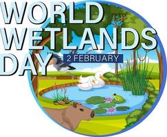 design del logo della giornata mondiale delle zone umide vettore