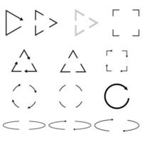 frecce sottili cerchio triangolo forme quadrate vettore