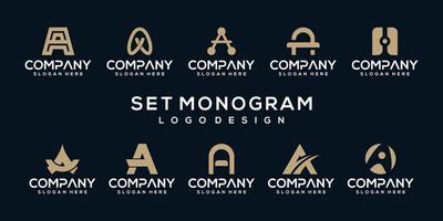 impostare il modello di logo della lettera del monogramma della raccolta vettore