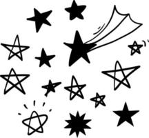 illustrazione della stella di doodle con il vettore di stile disegnato a mano