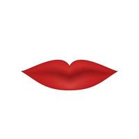 labbra sexy rosse realistiche isolate su priorità bassa bianca. icona del labbro glamour. bocca di donna. illustrazione vettoriale per etichette di prodotti cosmetici, saloni di bellezza e truccatori.