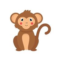 illustrazione vettoriale di scimmia carino isolato su sfondo bianco.