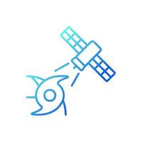 meteo, icona del vettore lineare del gradiente satellitare del monitoraggio climatico. sistema di osservazione meteorologica. simbolo del colore della linea sottile. pittogramma in stile moderno. disegno di contorno isolato vettoriale
