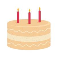 torta di compleanno con le candeline vettore