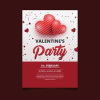 San Valentino bellissimo stile elegante design volantino creativo vettore