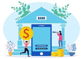 illustrazione vettore del concetto di business di mobile banking