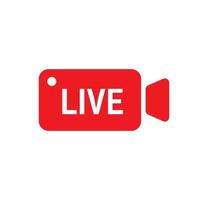 icona dal vivo. live streaming, video, simbolo di notizie vettore