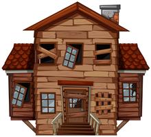 Casa in legno in cattive condizioni vettore