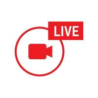 icona dal vivo. live streaming, video, simbolo di notizie vettore