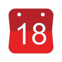 18 icona della data dell'evento, icona della data del calendario vettore