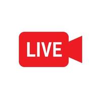 icona dal vivo. live streaming, video, simbolo di notizie vettore