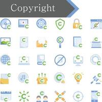 disegno delle icone di copyright vettore