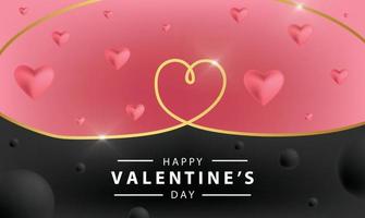 felice giorno di san valentino modello illustrazione sfondo carta parati banner modello volantino poster etichetta evento sfondo moderno vettore design concetto premium colore carta digitale ornamentale nero oro lusso