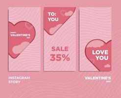 vettore di design a tema san valentino per post di storia di instagram