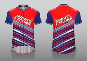 disegno del modello di ciclismo in jersey vista anteriore e posteriore dell'uniforme della t-shirt vettore