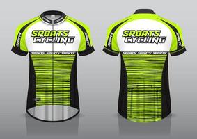 design della maglia per il ciclismo, vista frontale e posteriore e facile da modificare e stampare su tessuto, abbigliamento sportivo per squadre di ciclismo vettore