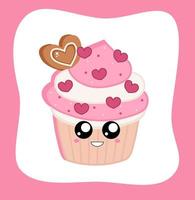 simpatico cupcake di San Valentino vettore