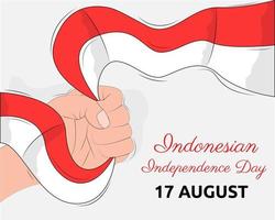 illustrazione disegno vettoriale del modello di sfondo del giorno dell'indipendenza indonesiana
