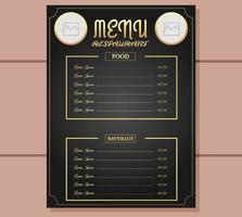 illustrazione disegno vettoriale del modello di menu di cibo