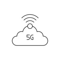 Icona della tecnologia cloud 5g vettore