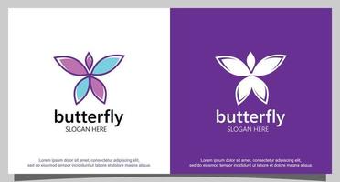 vettore di logo design farfalla colorata