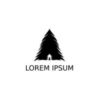 illustrazione vettoriale dell'icona del logo dell'albero di conifere dell'abete rosso del cipresso del pino