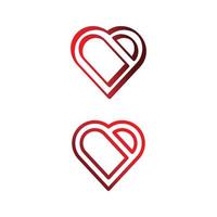 logo del cuore e amore illustrazione vettoriale design San Valentino