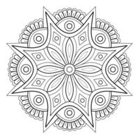 modello astratto della mandala di vettore. arte sul muro. libro da colorare modello in pizzo il tatuaggio. design per una camicia di vernice per carta da parati e un design adesivo per piastrelle, ornamento decorativo a cerchio in stile etnico orientale vettore