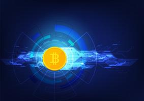 Illustrazione crypto astratta del fondo di tecnologia di blockchain di bitcoin del bitcoin vettore