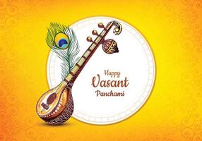 felice vasant panchami sfondo della carta di celebrazione vettore