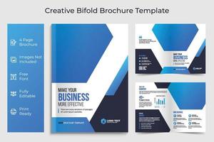 design del modello di layout dell'opuscolo bifold business creativo o modello vettoriale di progettazione della pagina di copertina di una rivista