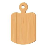 tagliere in legno in stile piatto cartone animato isolato su sfondo bianco. strumento da cucina rustico strutturato e dettagliato, attrezzature. illustrazione vettoriale