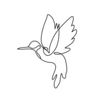 disegno a linea continua di uccelli per l'identità del logo aziendale dell'azienda bellissimo concetto di mascotte di uccelli per la conservazione nazionale delle foreste disegno a linea singola illustrazione di disegno vettoriale