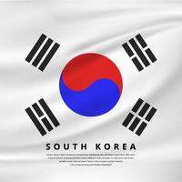 bandiera realistica della corea del sud. illustrazione vettoriale della bandiera della corea del sud.