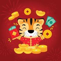 capodanno cinese 2022, anno della tigre. vettore