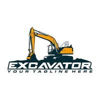 modello di logo dell'escavatore vettore