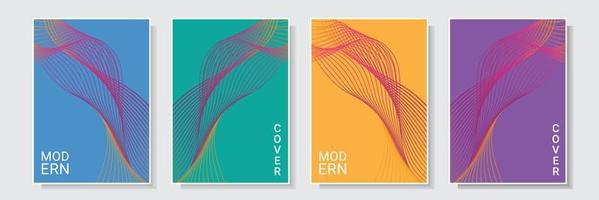 moderna gradazione ondulata modello di copertina design set collezione sfondo colorato grafica vettoriale